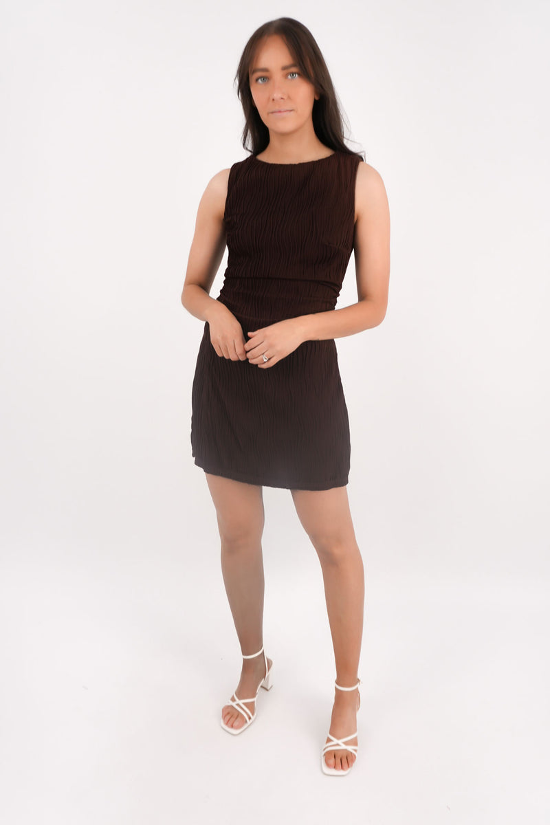Chalsey-Mini-Dress-Chocolate-f1jpg