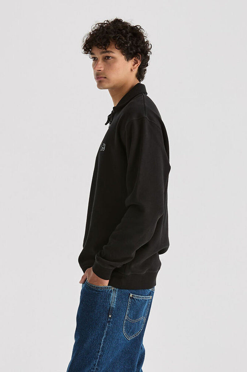 Collar Fleece Sweat Black