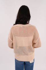 Danna Crochet Cardigan Beige b