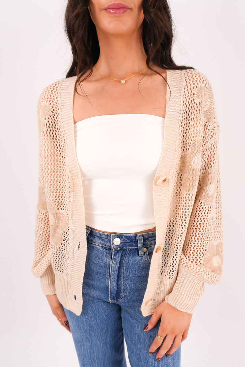 Danna Crochet Cardigan Beige f5