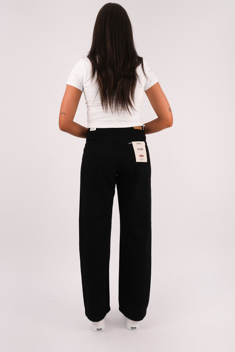 Hi Wide Jean Washed Black