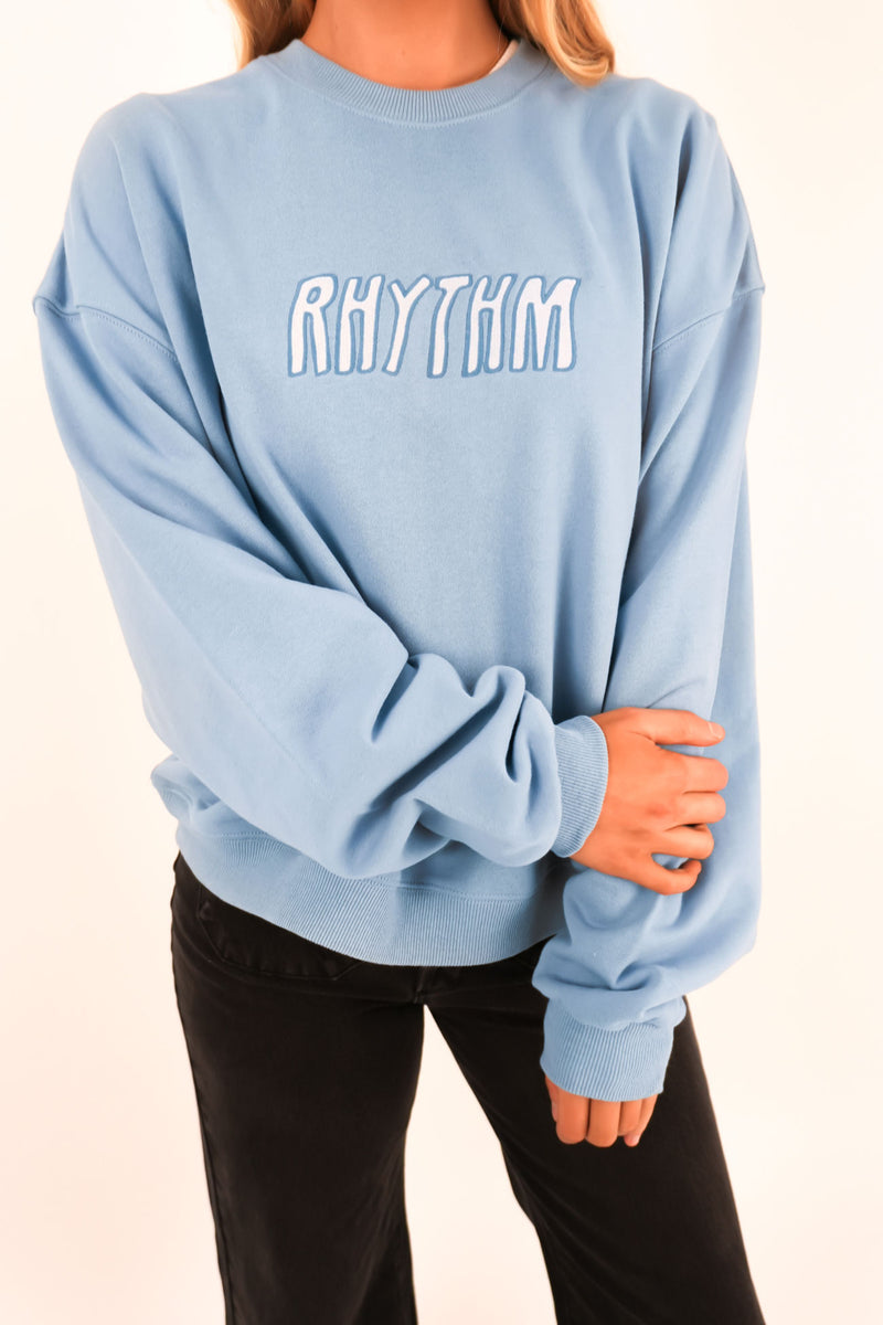 Insider Crew Neck Fleece Dusty Blue f44