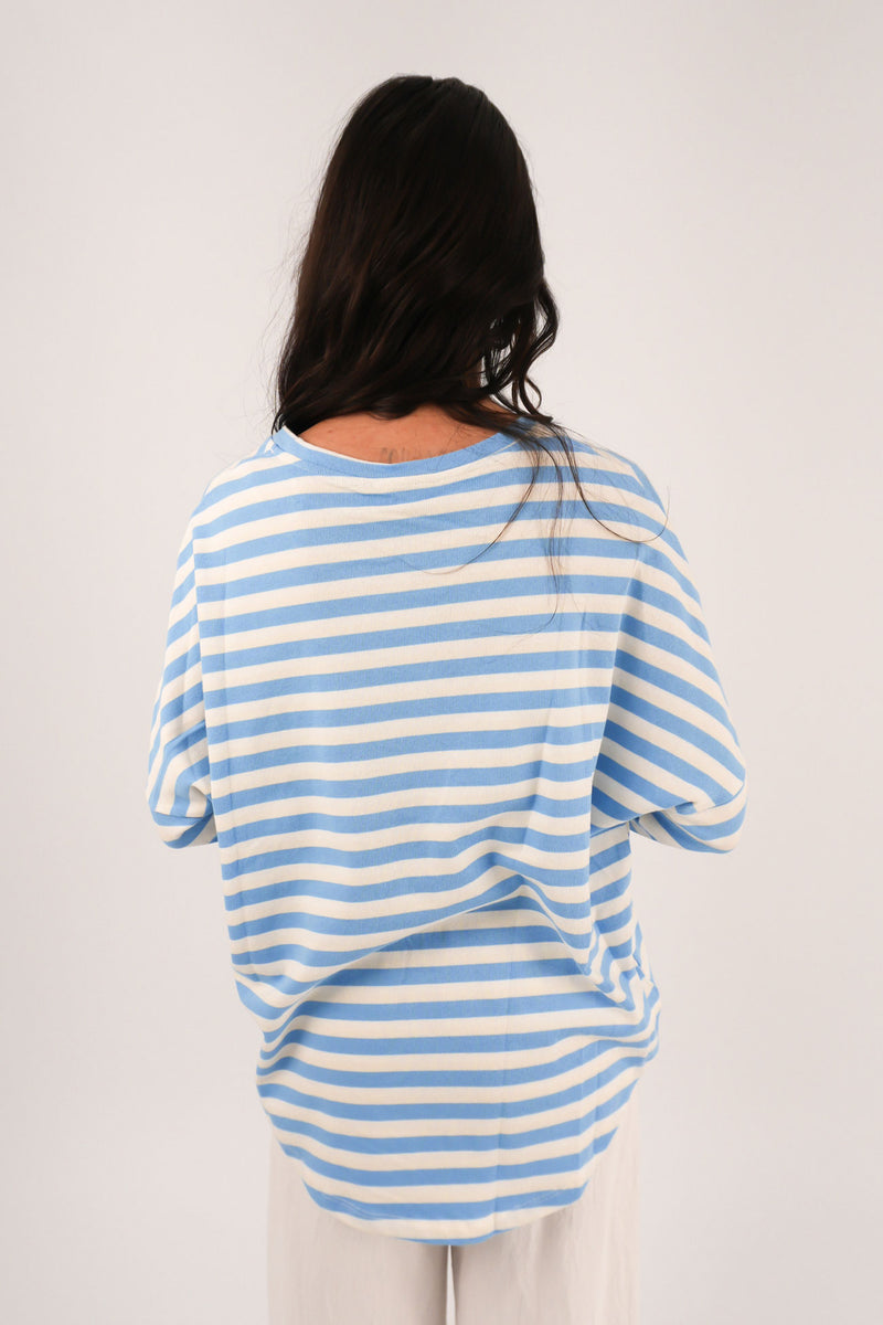 Jaylen Long Sleeve Tee Blue Stripe b