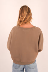 Logo Crew Neck Fleece Taupe b