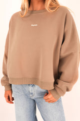 Logo Crew Neck Fleece Taupe fc