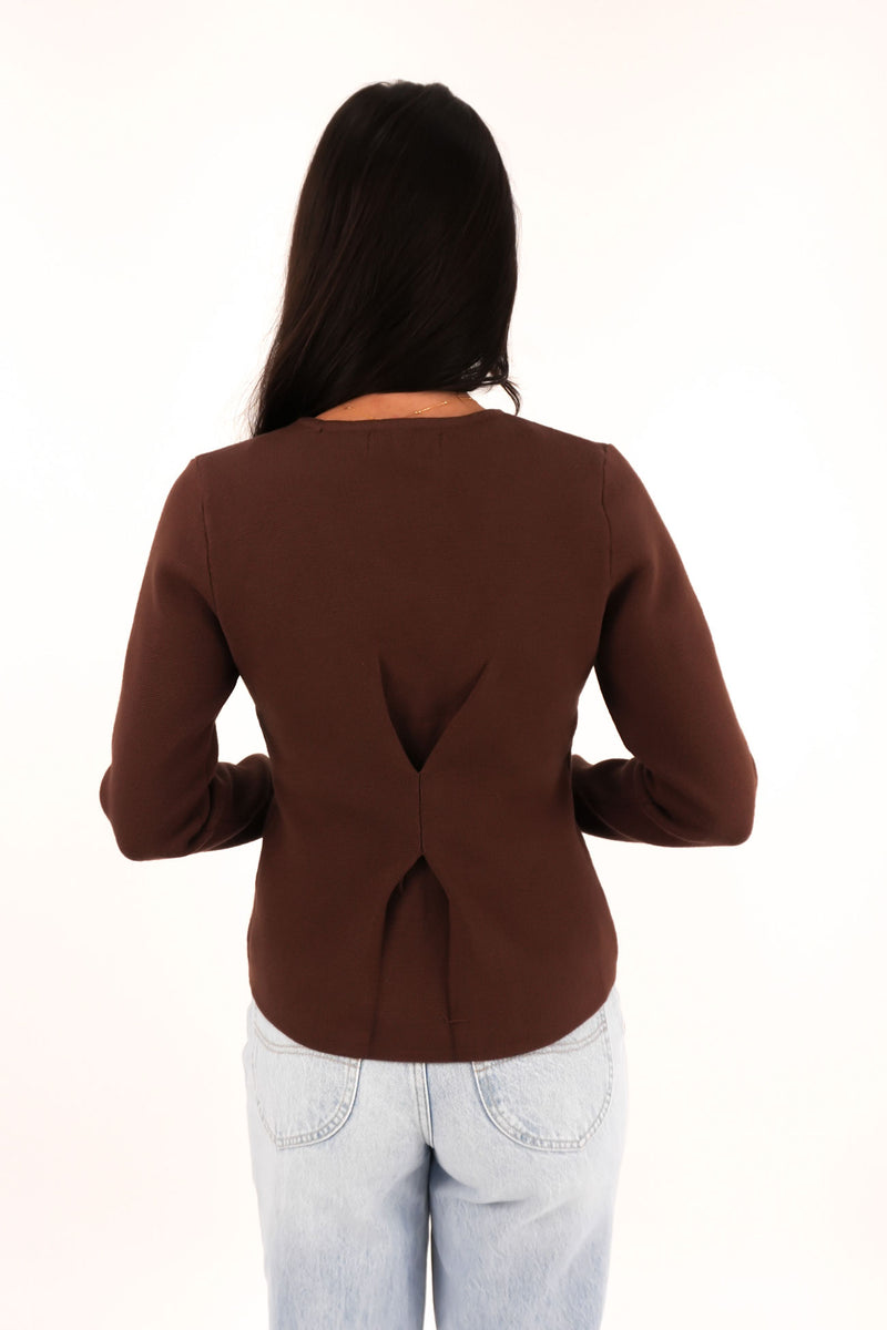 Maise Cardigan Chocolate b