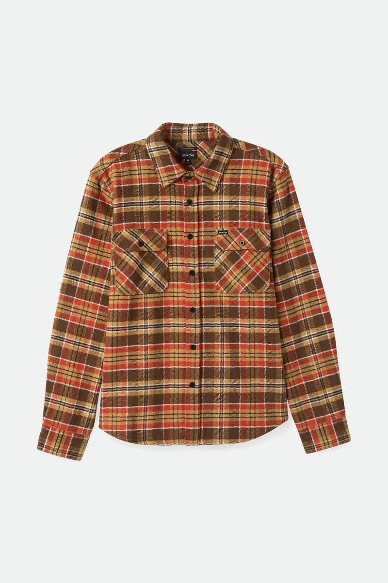 Bowery Heavy Weight Long Sleeve Flannel Desert Palm Mantelope Burnt Red