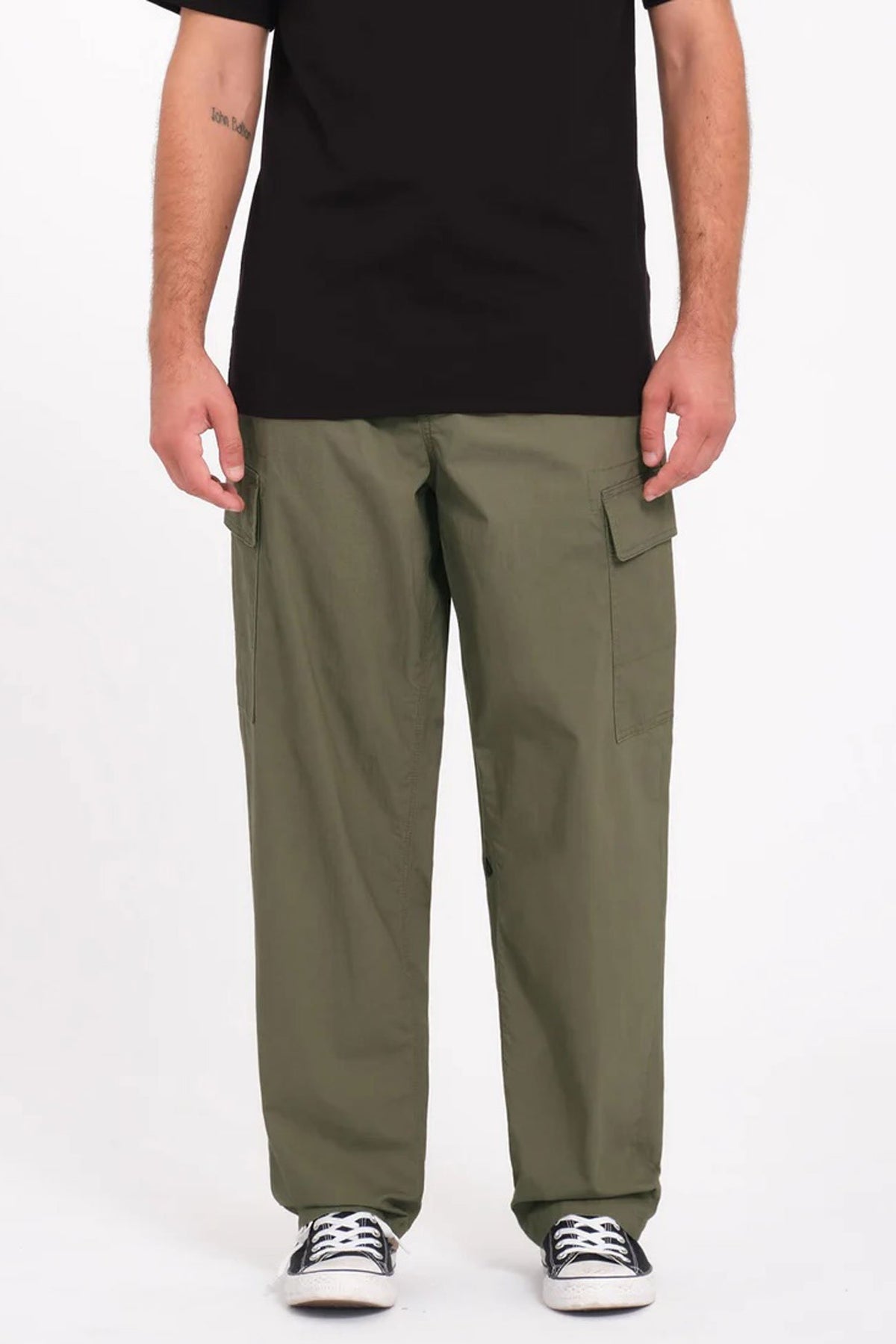 Billow Tapered Elastic Waist Cargo Wintermoss