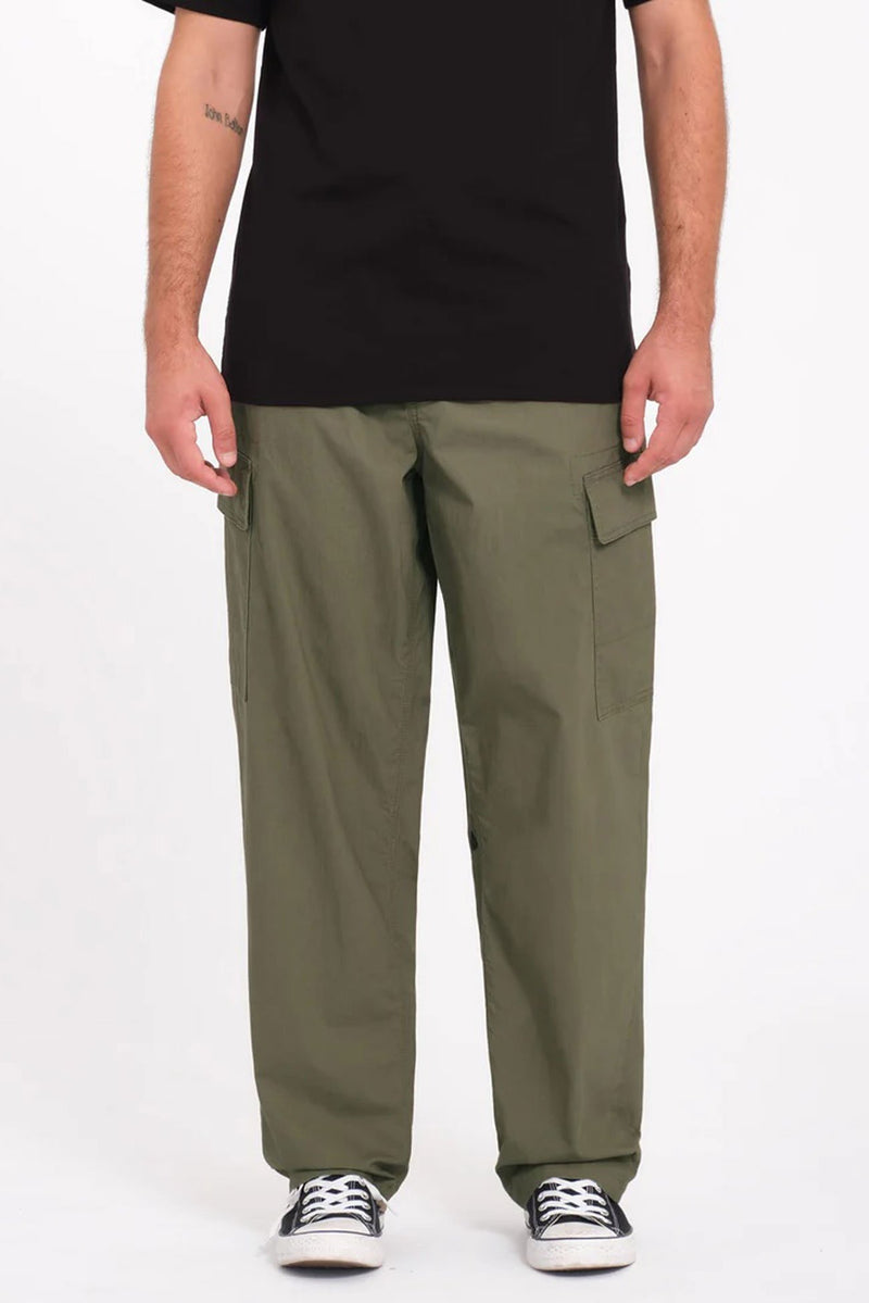 Billow Tapered Elastic Waist Cargo Wintermoss
