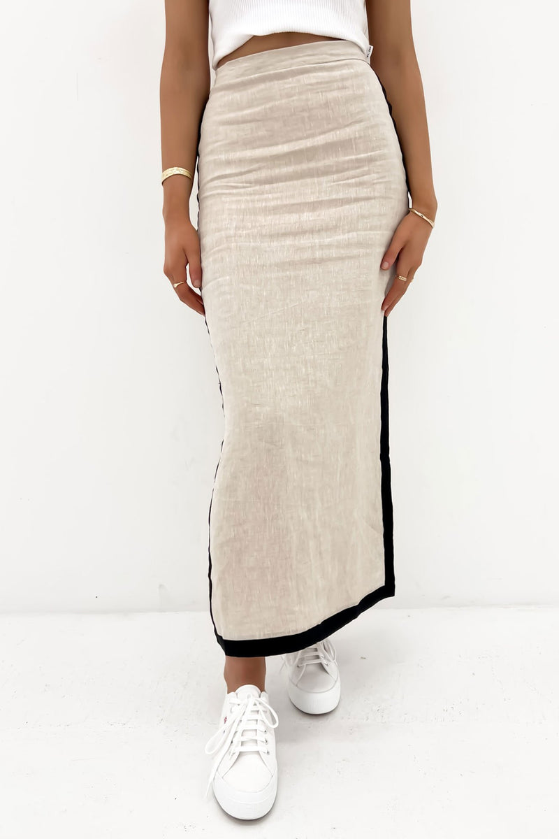 Darcy Midi Skirt Beige