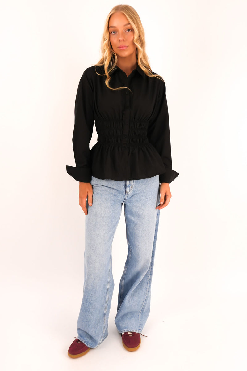 Elain Long Sleeve Shirt Black f8