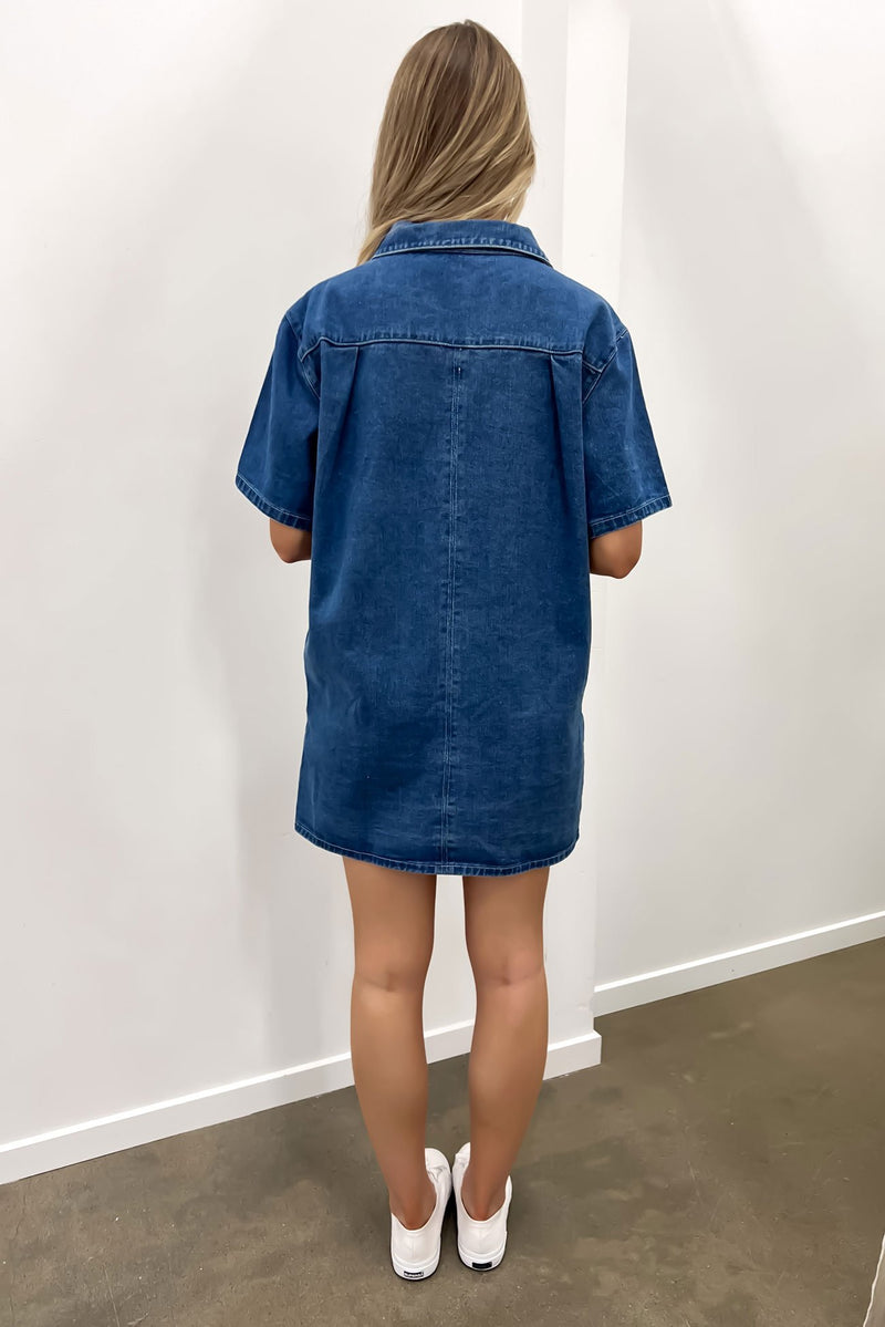 Georgie Denim Mini Dress Indigo