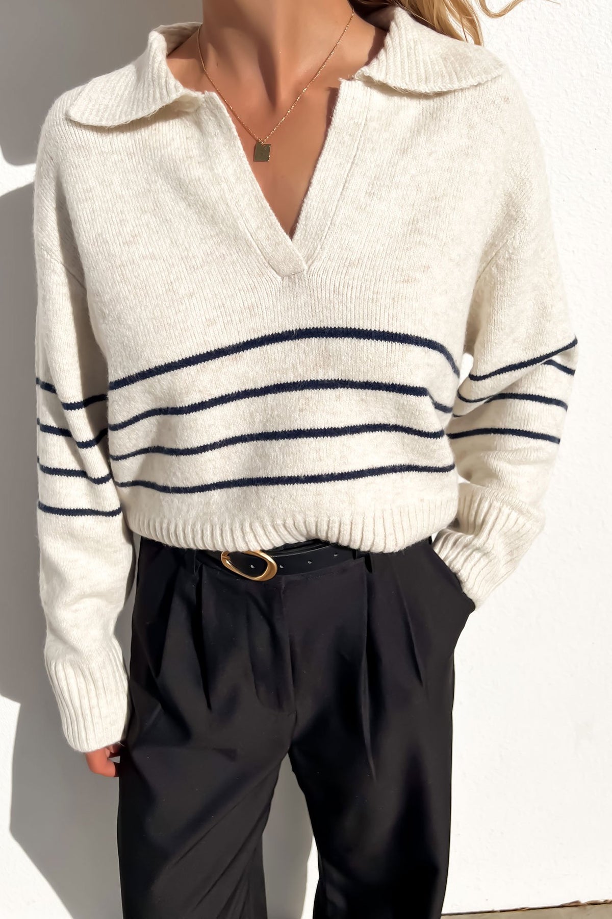 Logan Rugby Knit Cloud Stripe