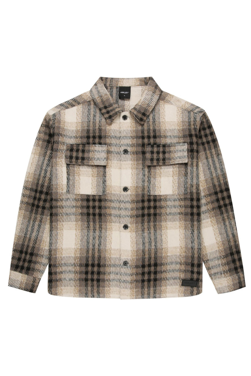 Malone Overshirt Black Grey Plaid