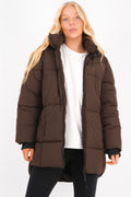Remi Luxe Midi Puffer Brown
