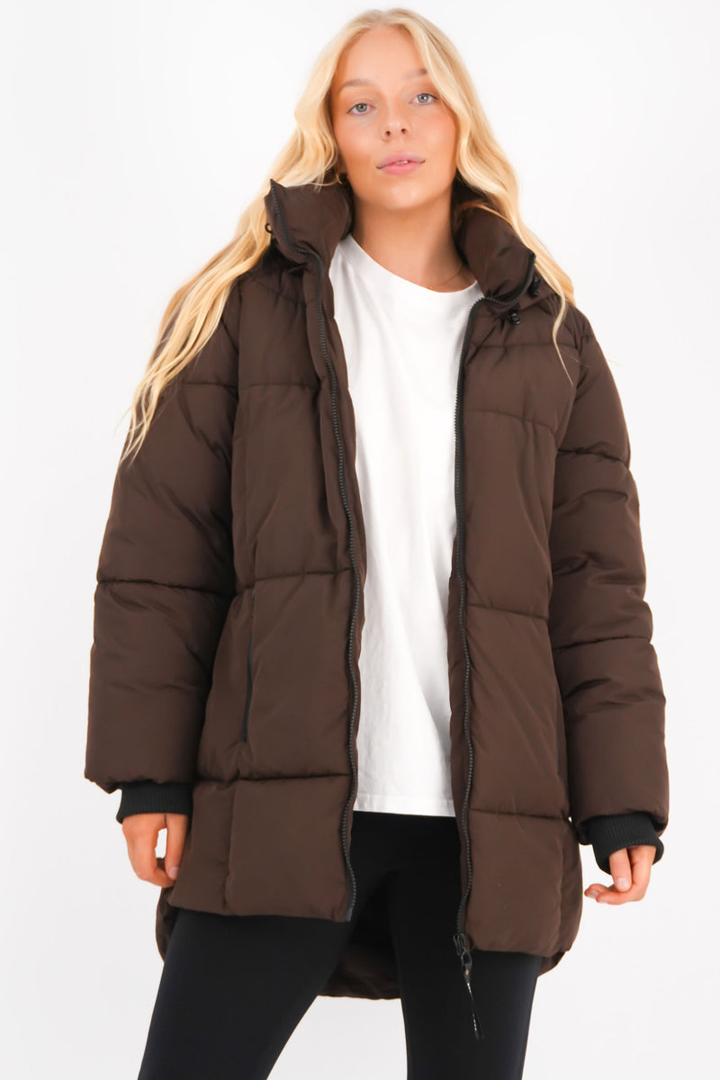 Remi Luxe Midi Puffer Brown f6