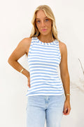 Ruth Tank Blue Bell White Stripe