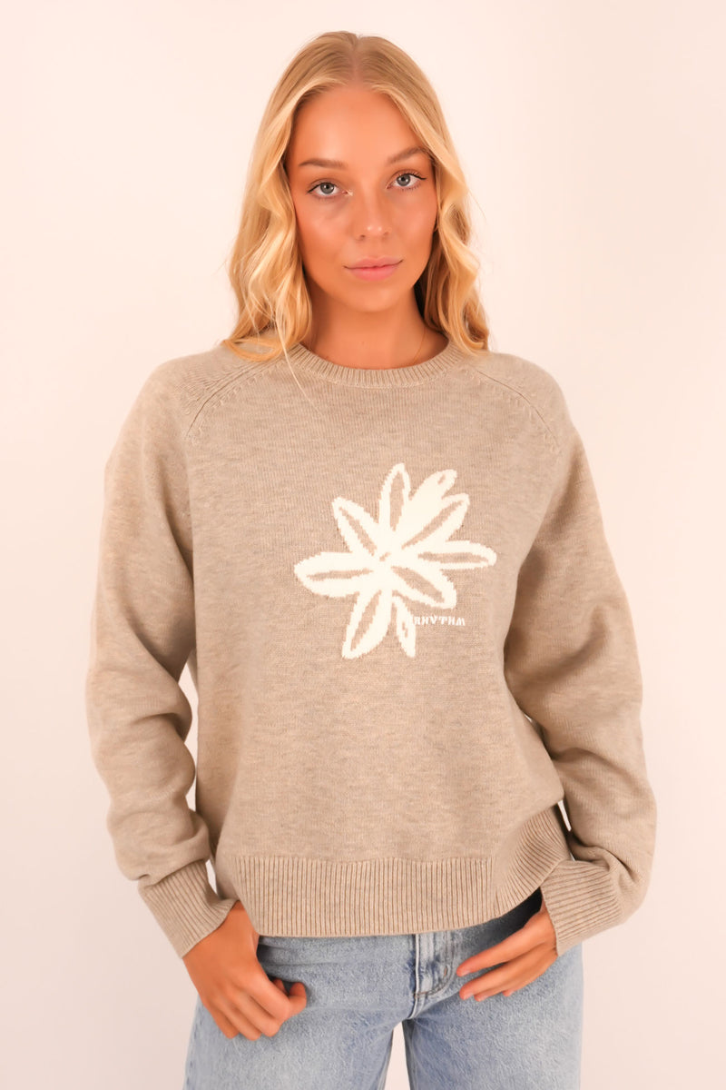 Sanctuary Crew Neck Knit Jumper Taupe f2