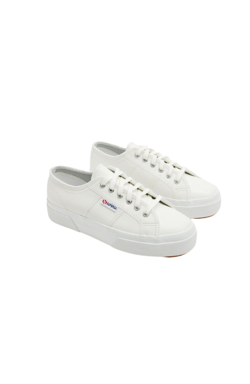 2740 Platform Tumbled Leather White