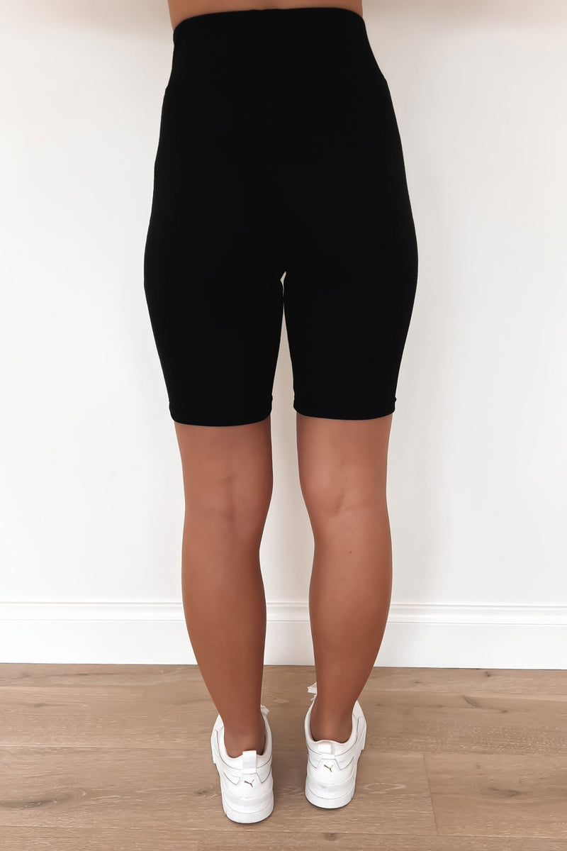 Core Ribbed Bike Short Black