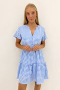 Elijah Mini Dress Blue Gingham