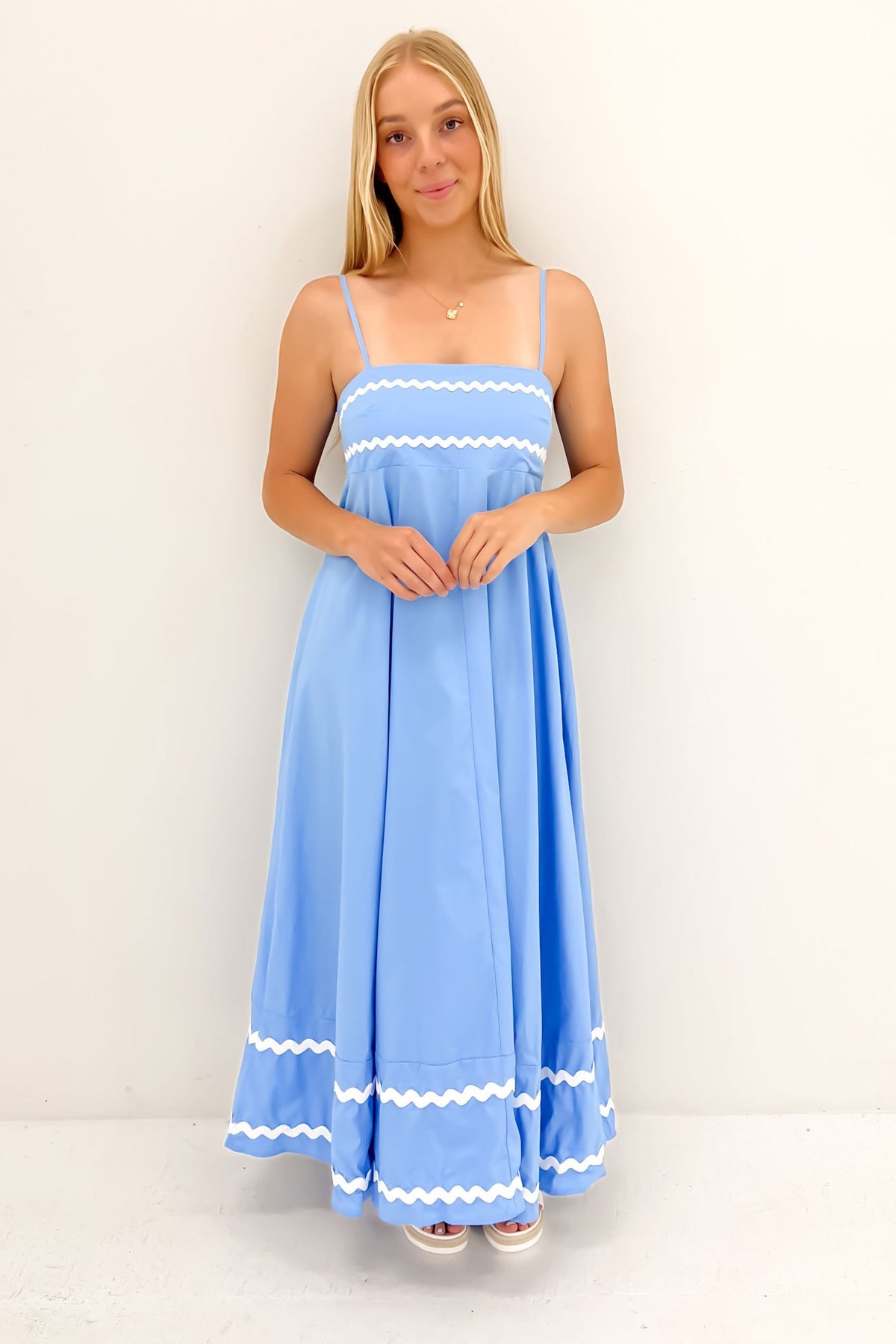 Gemma Maxi Dress Blue White