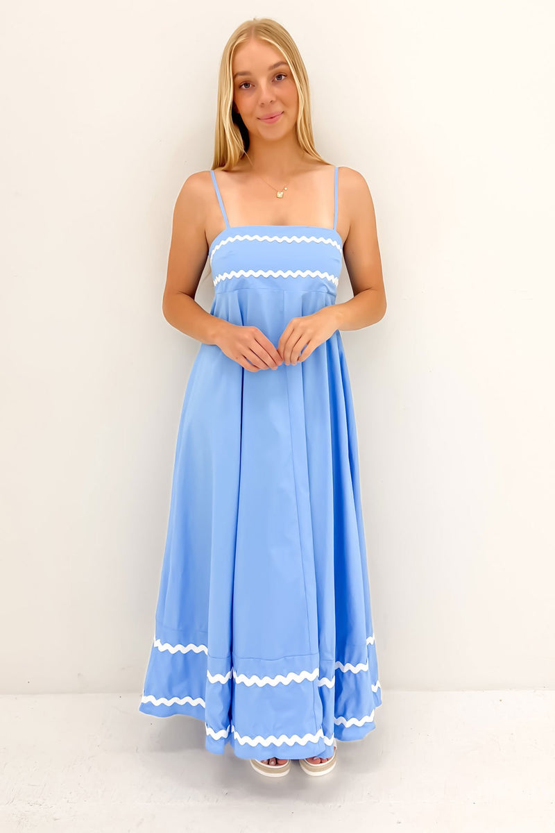 Gemma Maxi Dress Blue White