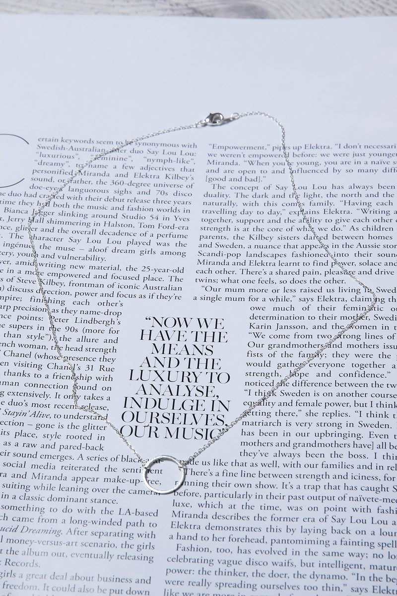 Hollow Circle Necklace Silver