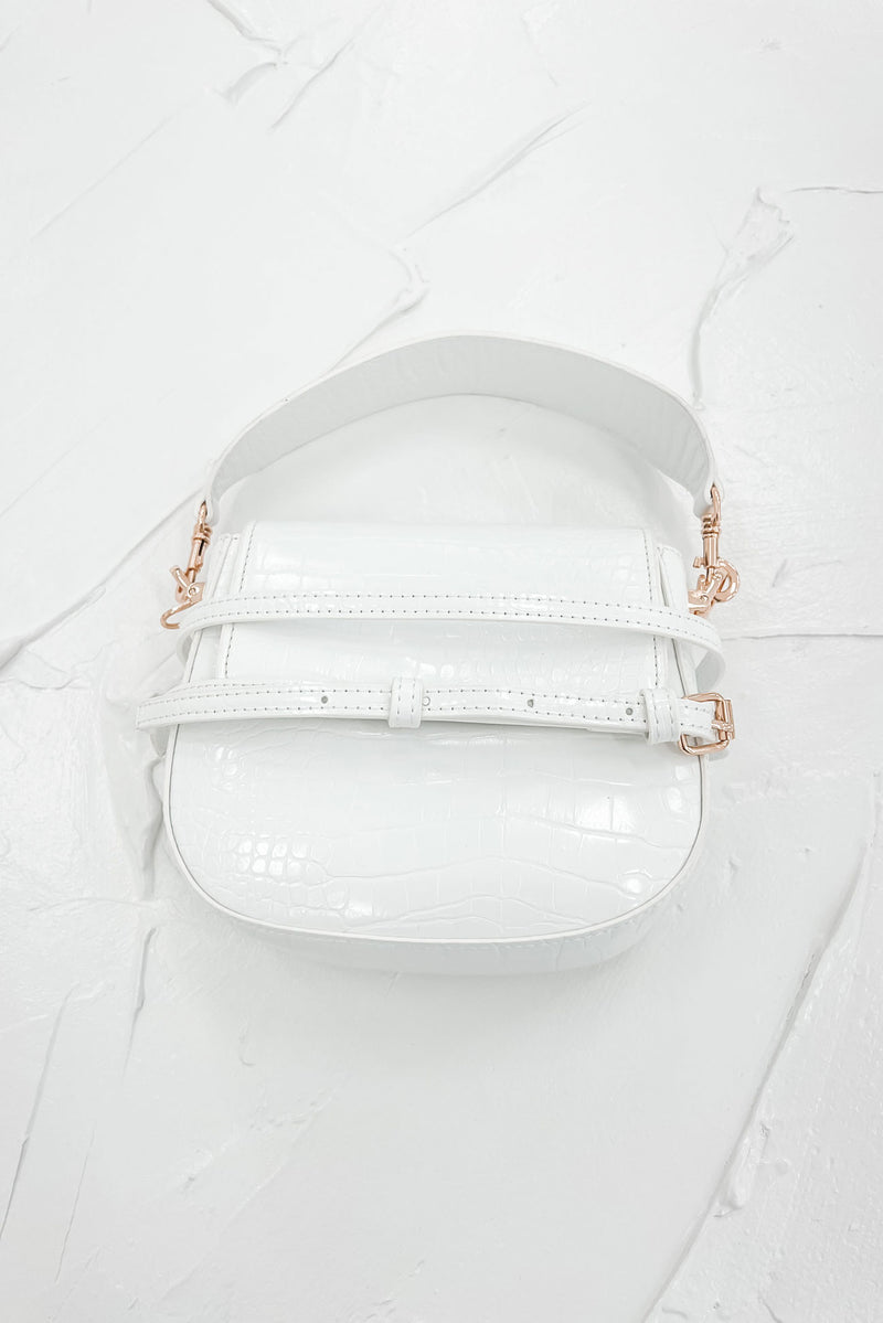 Harper Cross Body Bag White Croc