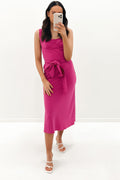 Ora Bust Midi Dress Deep Pink