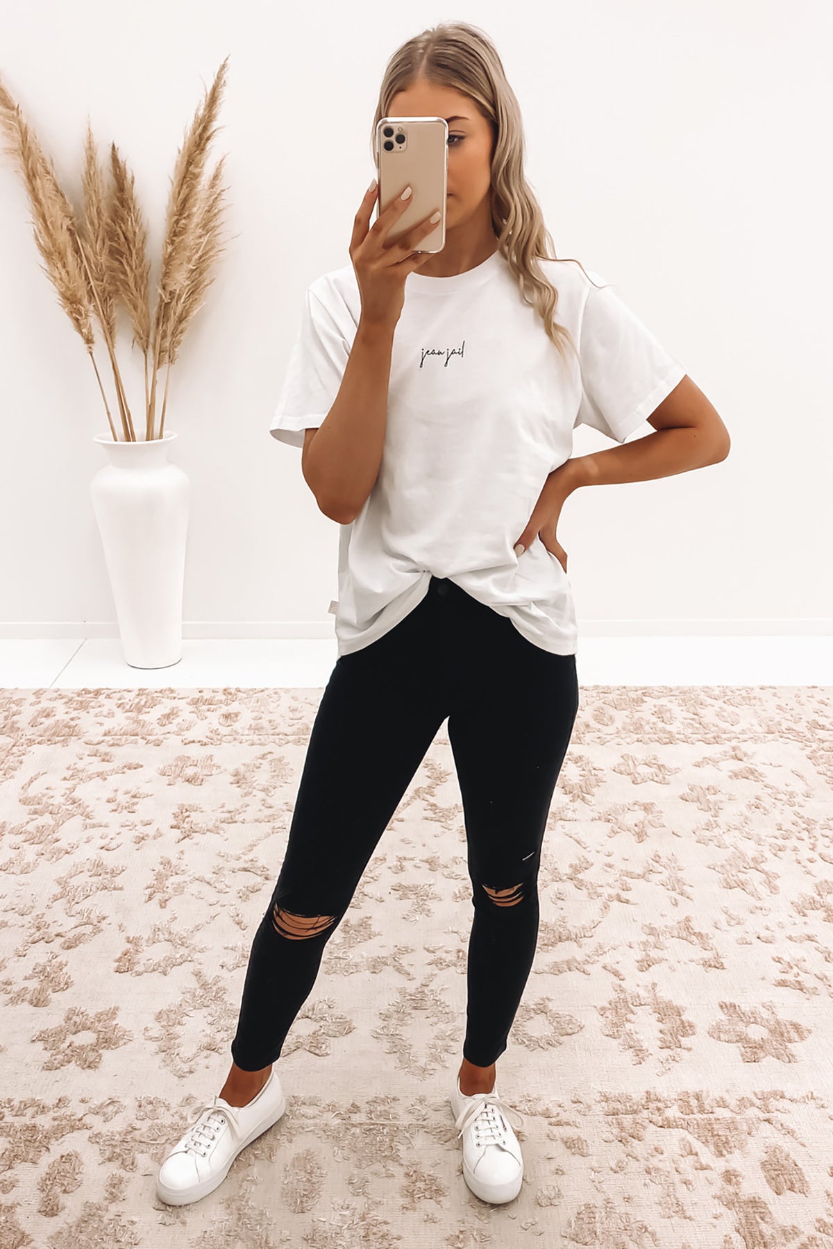 Parker Logo Tee White Black