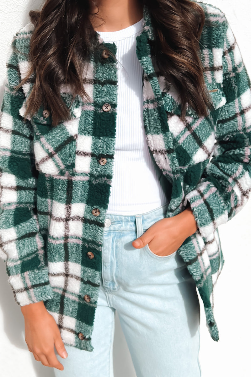 Silent Sherpa Jacket Dark Pine