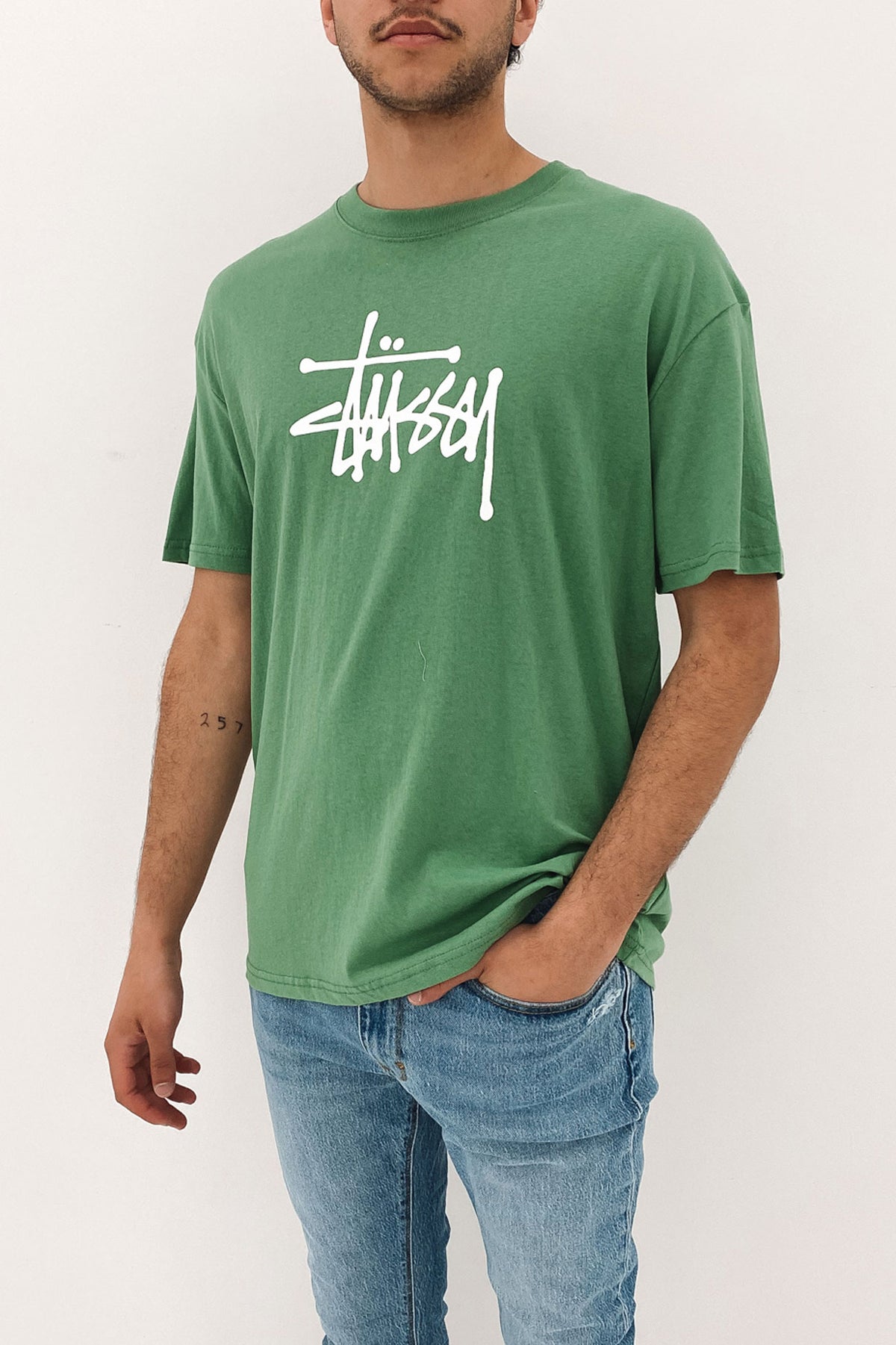 Solid Graffiti Short Sleeve Tee Apple Green